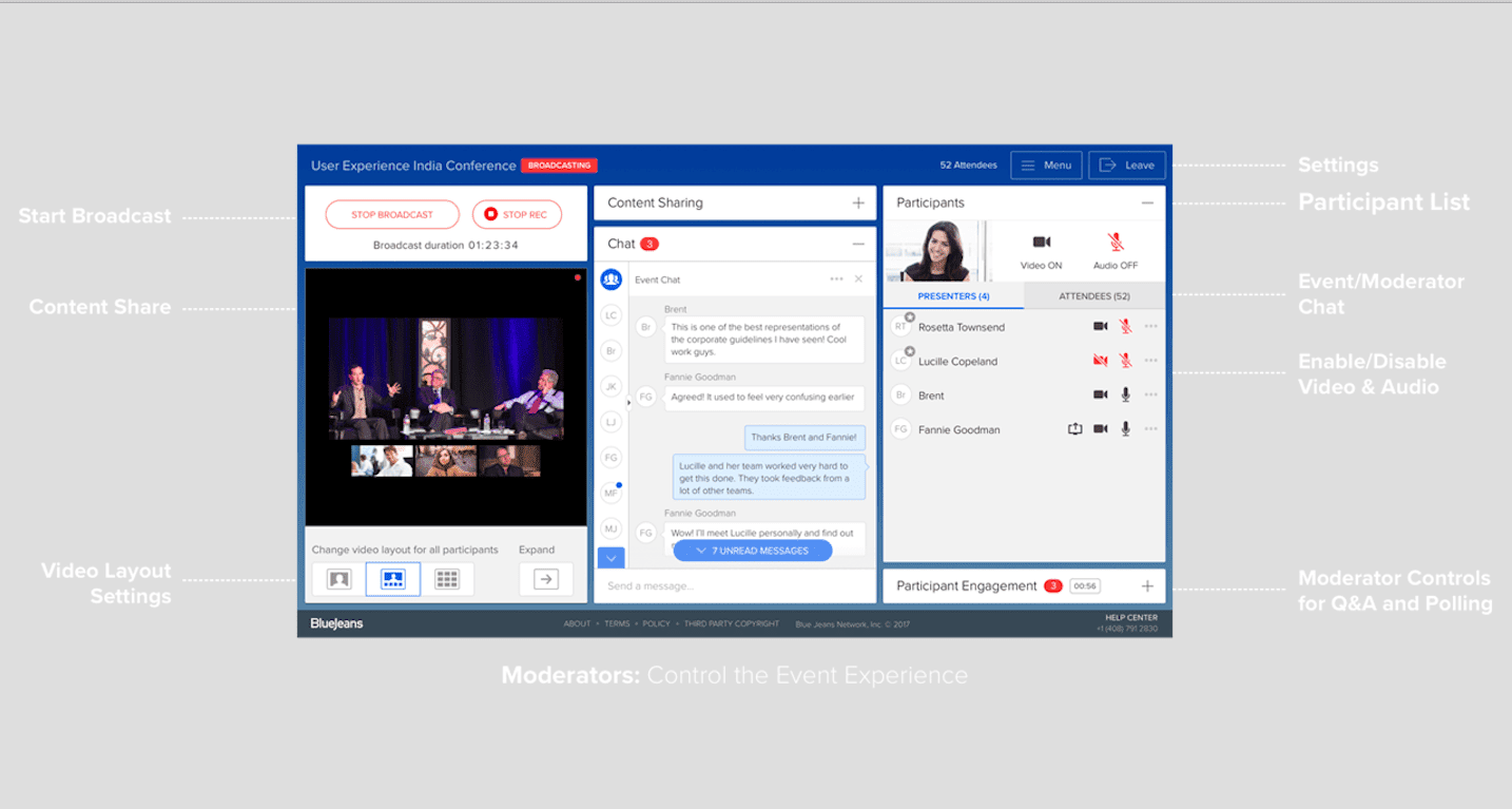 bluejeans video conferencing features