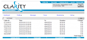 ClarityTel Call Detail Report 