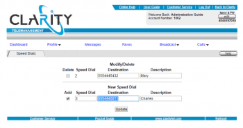 ClarityTel Speed Dial Overview 