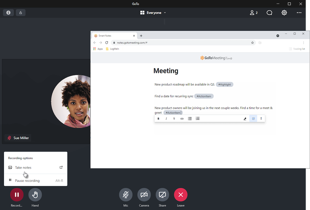 GoToMeeting Smart Notes