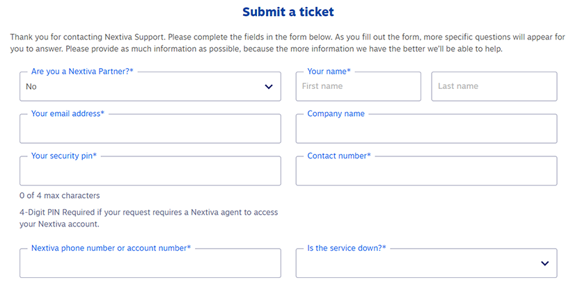 How to submit a ticket to Nextiva