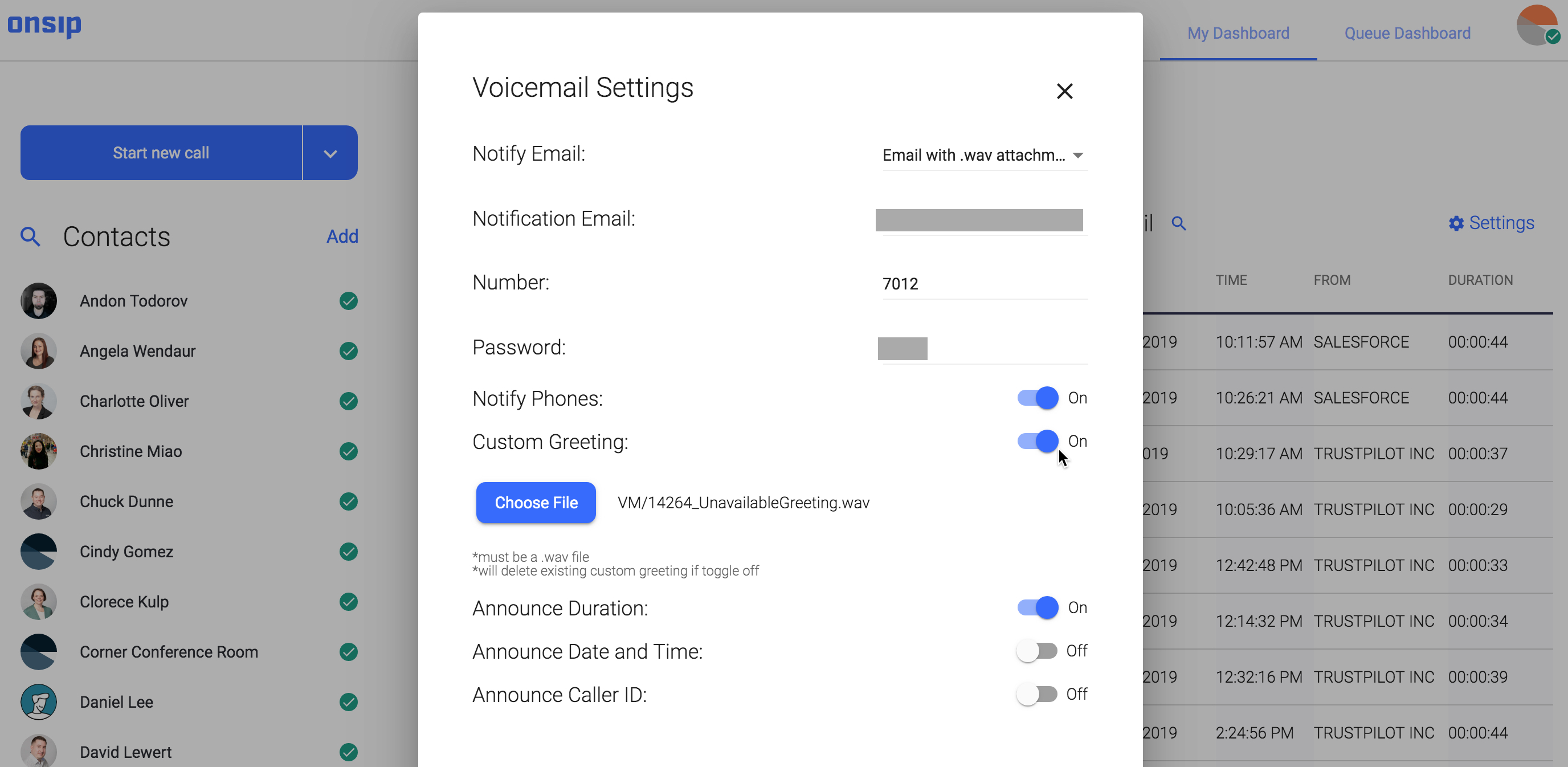 onsip voicemail