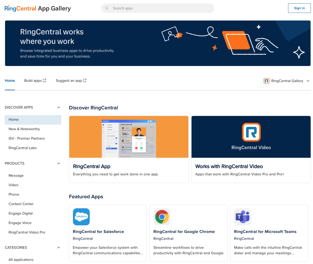 RingCentral Apps and Integrations