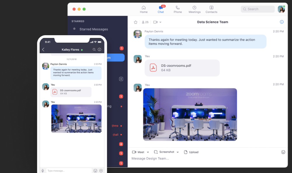 Zoom chat messaging